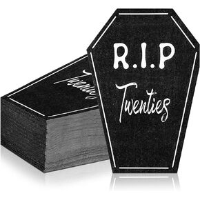100 Pcs Death to My Twenties Cocktail Napkins 30th Birthday Party Supplies Paper Rip to My 20s Birthday Decorations Tombstones Disposable Napkins Gravestone Hand Paper Towels for Women Men