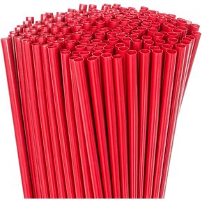 10 Inch Drinking Straws 250Pcs 10 Inch X 0.28 Inch (Red)