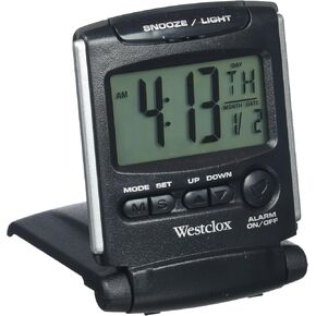 Westclox 72028 Travel Alarm Clock, Bluelight LCD