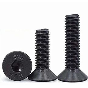50 PCS M4-0.7x12mm Flat Head Socket Cap Screws Bolts, 10.9 Carbon Steel, Allen Socket Drive,Machine Screws Inner Hex Screw Fasteners Bolts