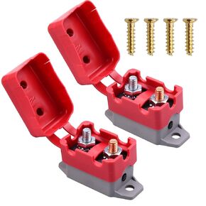 6-28V 30 Amps Circuit Breaker Manual Reset for Automotive RV Marine Boat with Protective Red Belt Cover 30A 2 Pack