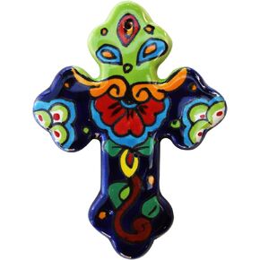 Fine Crafts Imports Rainbow Small Talavera Mexican Cross