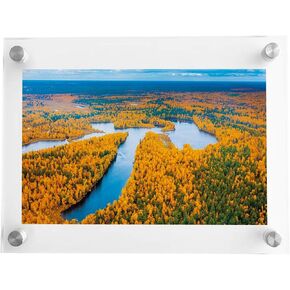 11x14 Wall Mount Acrylic Picture Frame Double Panel Floating Frameless Acrylic Photo Frame Certificate Document Frame Display (11 x 14)