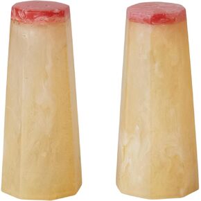 Creative Co-Op 2-Tone Resin Salt and Pepper Shakers, Marbled Orange and Pink, Set of 2, Small, Multi