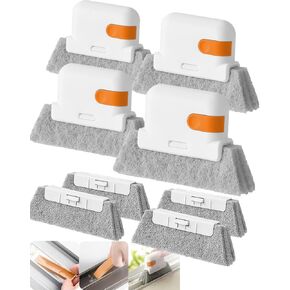 Window Cleaning Brush - 8Pcs Multifunction Groove Cleaning Handheld Brush 4 PCS with 4 Replacement, Window Sliding Door Track Cleaner, Sill, Small Spaces Clean Kit
