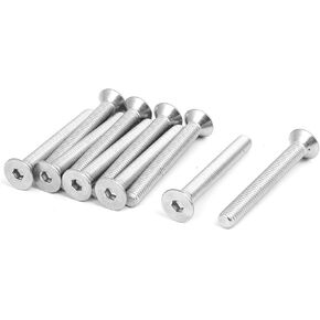uxcell M8x65mm 304 Stainless Steel Flat Head Hex Socket Cap Screws DIN7991 10pcs