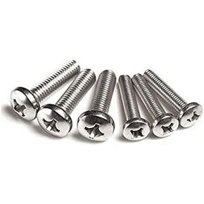 WOIWO 6 قطعة M8X50MM 304 الفولاذ المقاوم للصدأ الصليب الأخدود برغي برأس مستدير مسمار لولبي الرأس in Kuwait