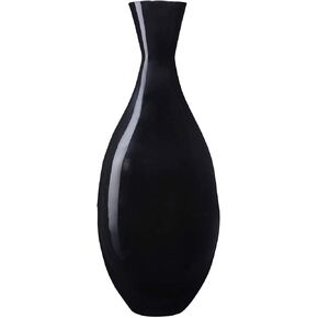 Handcrafted Sustainable Bamboo Vase for Silk Plants, Flowers, and Filler Decor, 24-Inch Tall, Black
