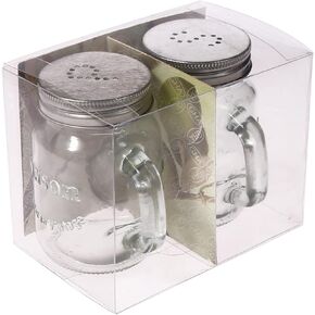 Grant Howard Mason Mini Salt and Pepper Shakers Two Set, 4 Ounces, Old Fashioned Glass Mugs