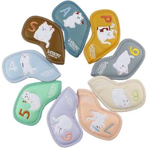 9 Pieces Golf Iron Covers Set Golf Club Head Covers Wear Resistant Protector Wrap Socks Gift Protector for Club Shaft