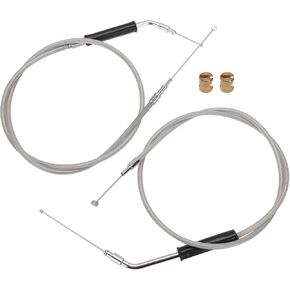 38" Sportster Throttle Cable & Idle Cable Extention Kit Stainless Steel Braided for 2007-2013 Harley Sportster XL, 1996-2017 Some Dyna Models
