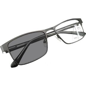 Men Photochromic Reading glasses Light-sensible Sun readers Metal+plastic UV protection size 54-17-138