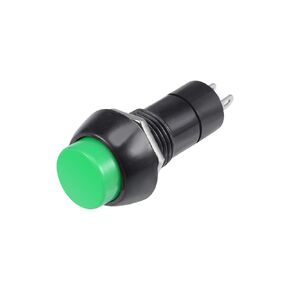 uxcell 5Pcs,12mm Green Momentary Push Button Switch Round Flat Button PBS-11 SPST NO