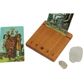 Hecate's Light Wood Tarot Card Altar Stand - Tarot Oracle Card Holder