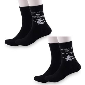 JXGZSO What's Up Witches Socks Witches Socks Sarcastic Socks BFF Socks Halloween Socks Gift