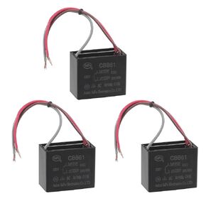uxcell Ceiling Fan Capacitor CBB61 1.5/3uF 250V AC 3 Wires Metallized Polypropylene Film Capacitor 38x31x22mm for Electric Fan Pump Motor Generator 3Pcs