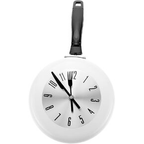 1 Set pan Wall Clock Mute Hanging Movement Clock Coffee Wall Clocks for Kitchen Roman Numerals Clock Frying pan Wall Decor Outdoor Clock Funny Hanging Clock 3D Plastic Rome Small