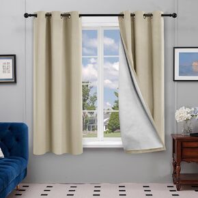Deconovo Grommet Solid Thermal Insulated Blackout Curains, Navy Blue, 52W x 95L Inch