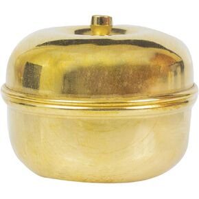 Putrika Brass kunguma chimizh| Puja | Roli | Chawal | Chandan | Haldi | Kumkum Box | Sindoor | Turmeric | Dabbi | Dibbi | Dhani | Dani Lid Holder KumKum | Navratri Gift- (Apple) (1)