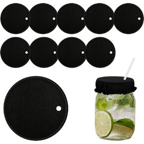 10pcs Drink Cover Scrunchies, Reusable Cup Drink Covers for Alcohol Protection with Straw Hole Anti Drug Spike Drink Protection Bottle Cap for Girls Women Bar Club Party