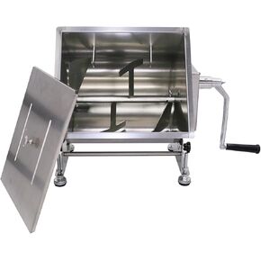 Hakka 45lb/22.5L Manual Meat Mixer, Stainless Steel 30L Tilt Tank Meat Mixer for Sausage (Mixing Max.45lb/22.5L for Meat)