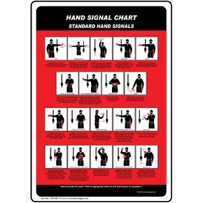 ComplianceSigns.com Standard Hand Signals Safety Label Decal, 10x7 in. Vinyl for Worksite