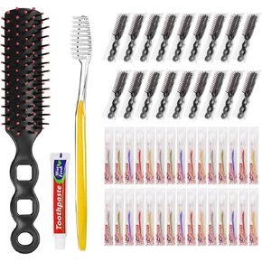 فرش أسنان للاستعمال مرة واحدة مع معجون أسنان مغلف بشكل فردي، فرش شعر بكميات كبيرة للمشردين، تمريض خيري لمأوى الفنادق أثناء السفر (100) in Kuwait