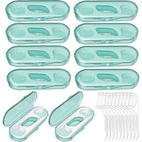 10 Pack Flosser Dispenser Dental Floss Case, Mini Floss Picks, Professional Toothpicks with Travel Case, Travel Purse Essentials for Teeth Cleaning, Portable and Hygienic