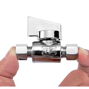 10 Pack Premium Brass 1/4" Compression x 1/4" Compression Angle Valve Quarter Turn Water Straight Angle Valve