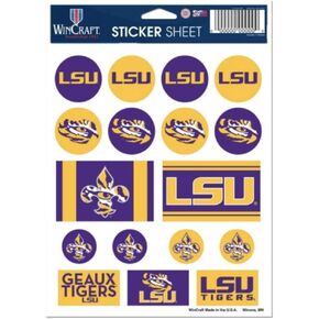 NCAA Louisiana State University LSU Tigers 5 x 7 inch Sticker Sheet