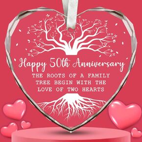 BSQUIELE 50th Anniversary Wedding Gifts for Couple - 50th Marriage Anniversary Ornament - 50 Years Anniversary for Grandma, Grandpa - 50th Wedding Gifts for Wife, Husband, Mom, Dad, Mr, Mrs, Him, Her