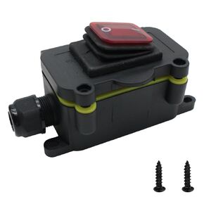 MAKERELE Inline Cord Switch AC 20A-125V 16A-250V Inline Power Switch Mountable Waterproof Electrical On Off Switch with Red Light Rocker Button Single Outlet IP65