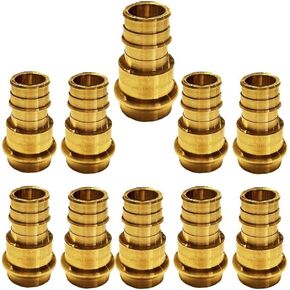 3/4 inch PEX Expansion Press Fitting 3/4-inch Crimp Coupling Brass Adapter For Copper and Pex Pipe Fittings Connection 3/4" (Pack of 10)