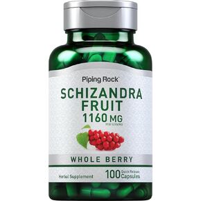Piping Rock Schizandra Berry Fruit Capsules 1160mg | 100 Count | Non-GMO, Gluten Free Supplement