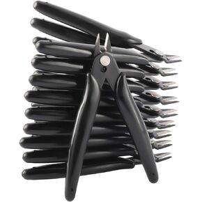 YaeCCC 10 Pack Wire Cutters Black Diagonal Cutting Pliers for Electronic, Model, Jewelry Making, 170 Flush Cutter 5 inch