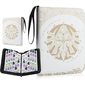 RHOTALL 300 Pockets Cards Binder Holder Compatible with Zelda Tears of the Kingdom Mini Amiibo Cards,with Animal Crossing Mini Cards,Trading Album Display Holder for Amiibo Cards,Game Cards, SD Cards