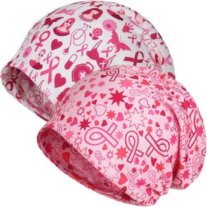 Jemis Sweet Heartwarming Breast Cancer Beanie Hat, Romantic Knitted Hat, Cancer Headwear Caps Baggy Skull Sleep Scarf