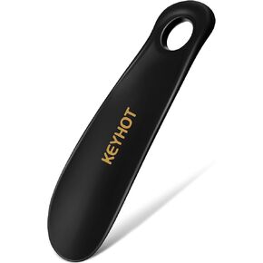 KEYHOT Plastic Shoe Horn Small -9 Inch Shoehorn with Handle - 3 Pack Mini Shoe Horns Short for Kids Shoe Horn Travel (Blue + Black + Grey)