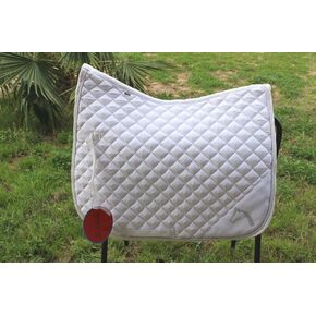 St. Charles Horse Quilted English Saddle PAD Tack Trail Riding White 72M02C