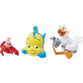 Enesco Disney Showcase The Little Mermaid Sebastian Flounder and Scuttle Miniature Figurine Set, 1.82 Inch, Multicolor