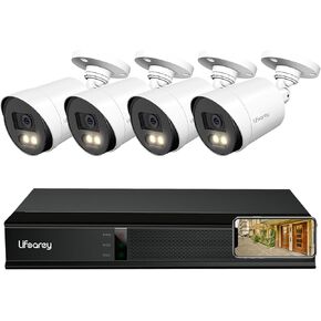 نظام كاميرا أمان PoE 5MP، 8MP/4K 8CH NVR و4 كاميرات مراقبة خارجية سلكية 5MP، مجموعات NVR للمراقبة المنزلية مع محرك أقراص ثابتة سعة 2 تيرابايت، رؤية ليلية ملونة، وصول عن بعد in Kuwait