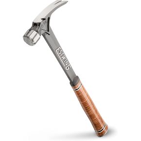 ESTWING Ultra Series Hammer - 19 oz Rip Claw Framer with Smooth Face & Genuine Leather Grip - E19S