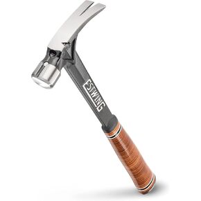 ESTWING Ultra Series Hammer - 19 oz Rip Claw Framer with Smooth Face & Genuine Leather Grip - E19S