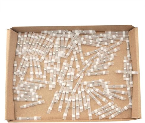 100PCS Solder Seal Wire Connector White Waterproof Solder Ring Tube Terminal Block Set Marine Grade Connection Electrical Terminal Block for Automotive Marine Electrical Electronics in Saudi Arabia
