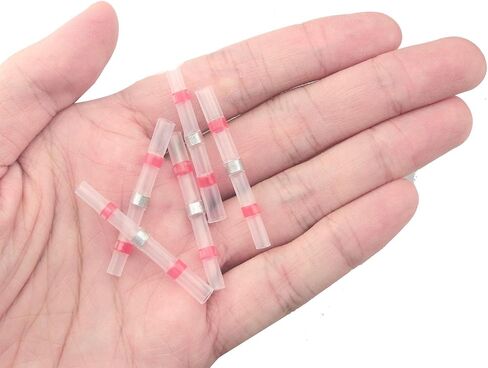 100PCS Solder Seal Wire Connector White Waterproof Solder Ring Tube Terminal Block Set Marine Grade Connection Electrical Terminal Block for Automotive Marine Electrical Electronics in Saudi Arabia