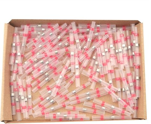 100PCS Solder Seal Wire Connector White Waterproof Solder Ring Tube Terminal Block Set Marine Grade Connection Electrical Terminal Block for Automotive Marine Electrical Electronics in Saudi Arabia
