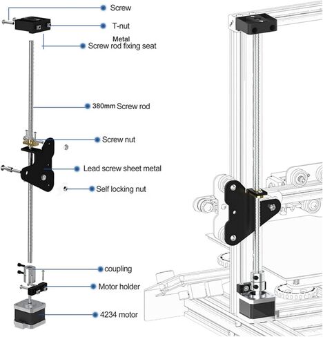 مجموعة ترقية Ender 3 Dual Z-axis مع محرك متدرج T8 مقاس 365 مم، طقم قضيب برغي للطابعة ثلاثية الأبعاد لـ Ender 3 Pro - Ender 3 V2 - Ender 3 Neo - Ender 3 V2 Neo Bczamd in Kuwait