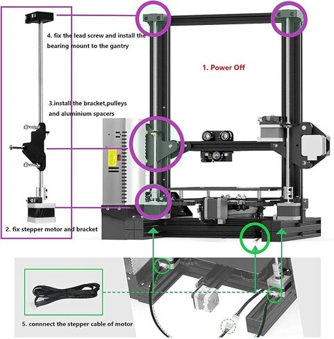 مجموعة ترقية Ender 3 Dual Z-axis مع محرك متدرج T8 مقاس 365 مم، طقم قضيب برغي للطابعة ثلاثية الأبعاد لـ Ender 3 Pro - Ender 3 V2 - Ender 3 Neo - Ender 3 V2 Neo Bczamd in Kuwait