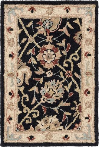 سجادة SAFAVIEH Antiquity Collection - 2' x 3'، أسود، صوف شرقي تقليدي مصنوع يدويًا، مثالي للمناطق ذات حركة المرور العالية في المدخل، غرفة المعيشة، غرفة النوم (AT21B) in Saudi Arabia
