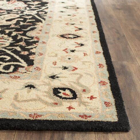 سجادة SAFAVIEH Antiquity Collection - 2' x 3'، أسود، صوف شرقي تقليدي مصنوع يدويًا، مثالي للمناطق ذات حركة المرور العالية في المدخل، غرفة المعيشة، غرفة النوم (AT21B) in Saudi Arabia